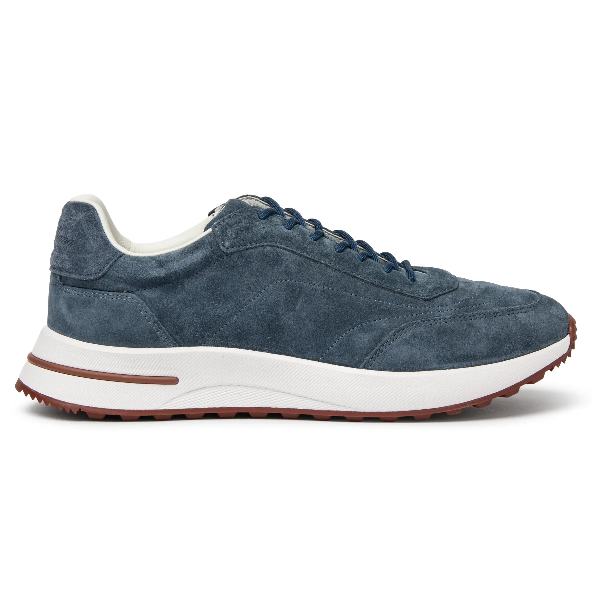 Side View of Loro Piana Week End Walk Black Figs Sneaker FSM0216_W1CQ